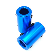 Муфта 8mm-8mm, D14 L25 синяя, цельная